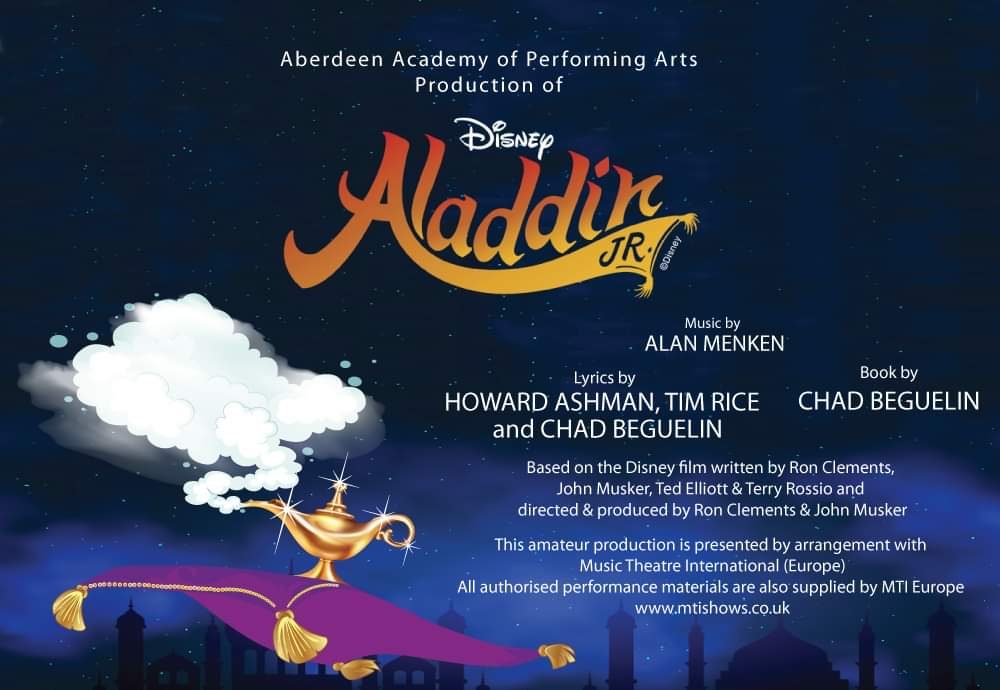 Aberdeen academy of performing arts presents Disney's Aladdin Jr